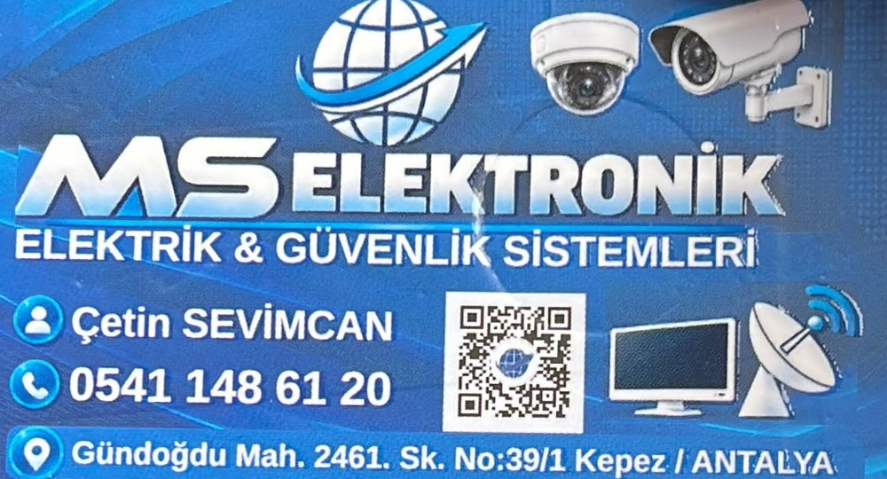 MS Elektronik kartviziti: Elektrik ve Güvenlik Sistemleri, Çetin Sevimcan, Kepez Antalya